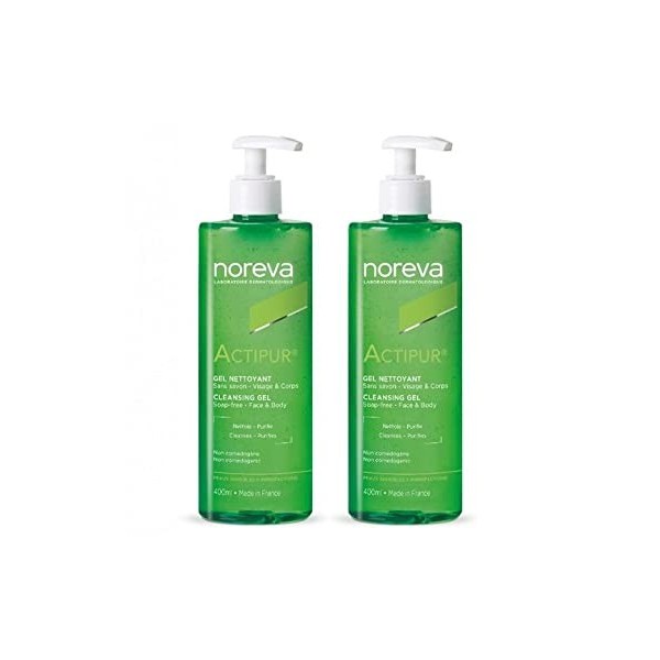 Noreva Actipur Gel Dermo-Nettoyant Lot de 2 x 400 ml