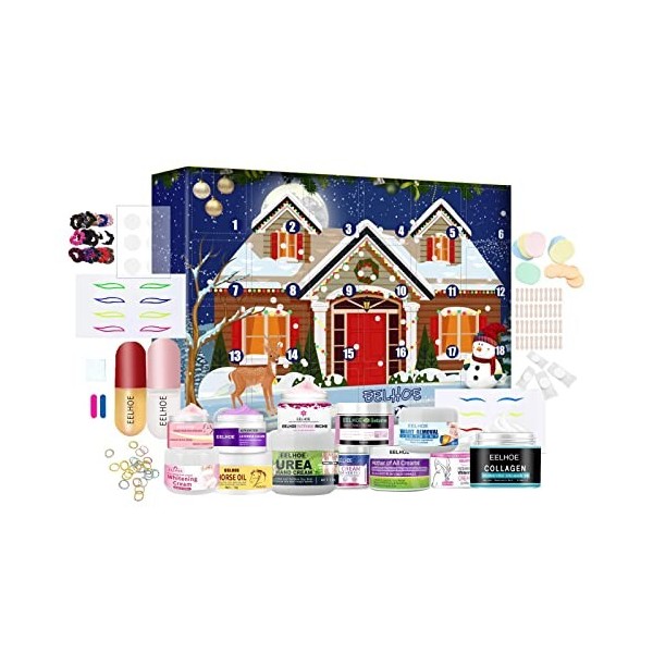 Kangmeile Calendrier de lAvent Beauté 2021 Ensemble maquillage pour femmes Adolescents Filles Produits adultes, 24 soins du c