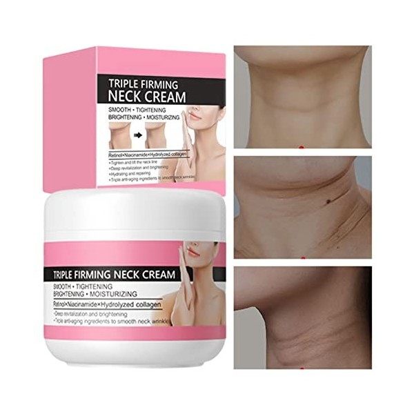 Crème Triple Raffermissante pour le Cou | Crème Hydratante Cou Femme,30g Crème pour le cou Révision sans huile Soins de la pe