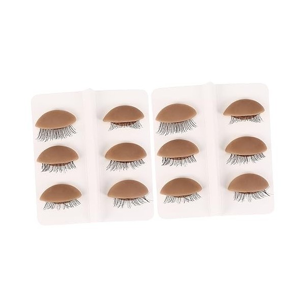 FRCOLOR 6 Paires Modèle De Tête De Cils à Greffer Paupières De Rechange Pour Tête De Mannequin Paupières Remplacées Tête Mann