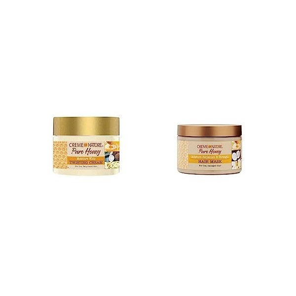 Creme of Nature, Pure Honey, Twisting Cream, Crème de Coiffage à base de noix de coco, beurre de karité et miel & Pure Honey,