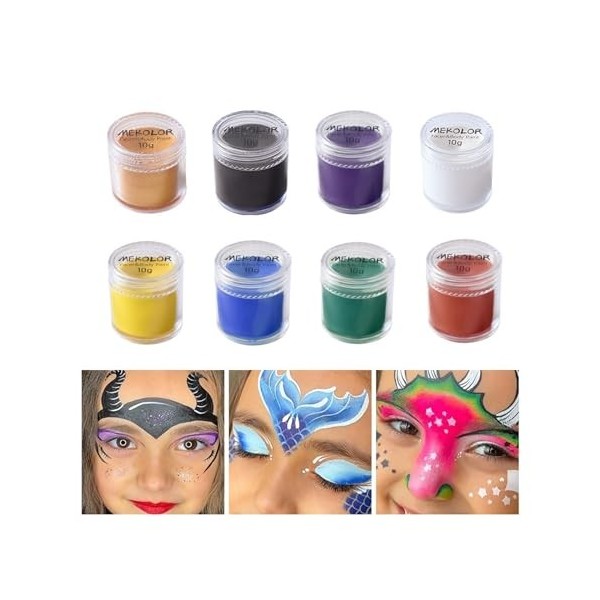 Maquillage du corps 8 couleurs de peinture for le visage, paquet de peinture à lhuile de 10g, pâte de peinture corporelle fo