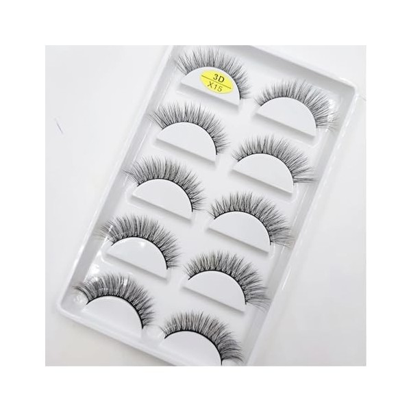 UAMOU 30 Style 5 paires de Cils naturels Cils de vison Cils moelleux faits à la main 3D Faux Cils maquillage Faux Cils Maquia