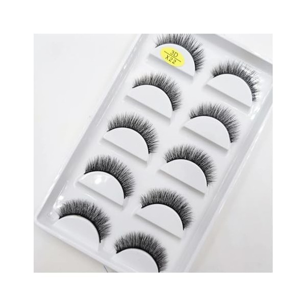 UAMOU 30 Style 5 paires de Cils naturels Cils de vison Cils moelleux faits à la main 3D Faux Cils maquillage Faux Cils Maquia