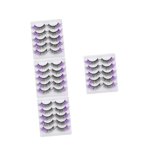 FRCOLOR 15 Paires Faux Cils Colorés Bandes De Cils De Couleur Faux Cils Dramatiques Cils De Couleur Vaporeux Faux Cils Bleus