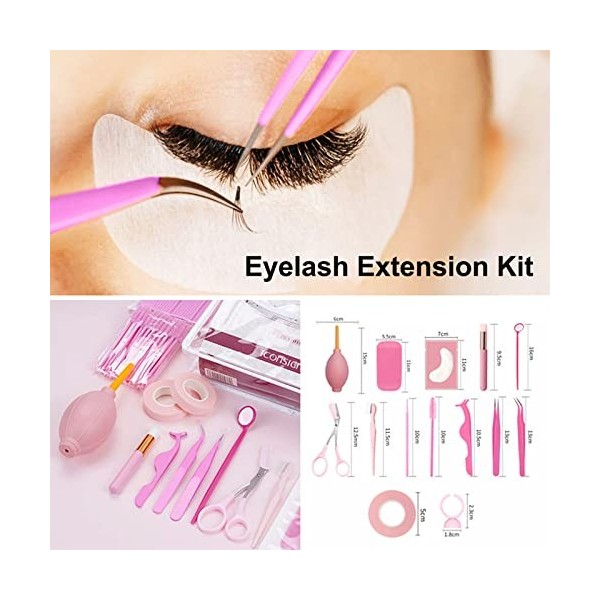 dsfen Kit dextension de cils Faux cils Ensemble de pratique dextension de cils Outil de formation à la greffe de cils Outil