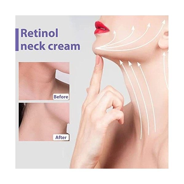 2PCS Retinol Neck Cream, Crème Raffermissante Cou, Crème au rétinol pour Le Cou, Hydratant Revitalisant pour Le Visage - Anti