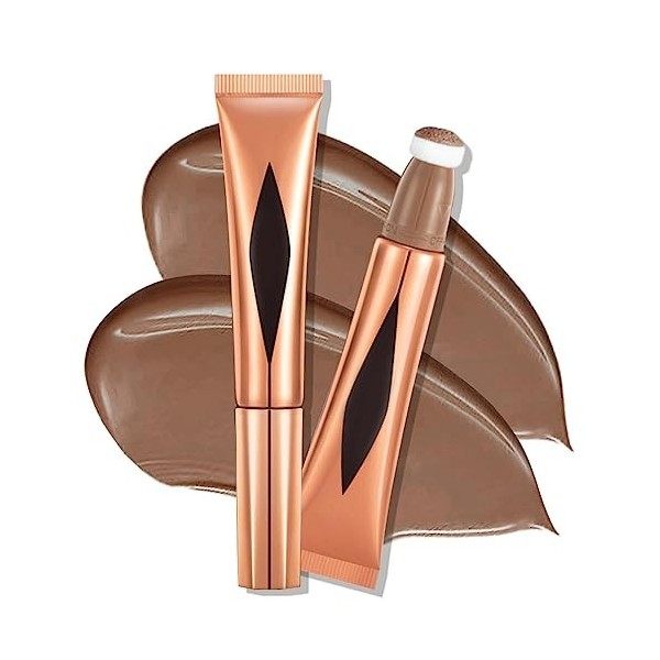 Ofanyia 3Pcs Highlighter & Blush & Contour Beauty Wand, Liquid Face Concealer Contouring with Cushion Applicator, Natural Mat