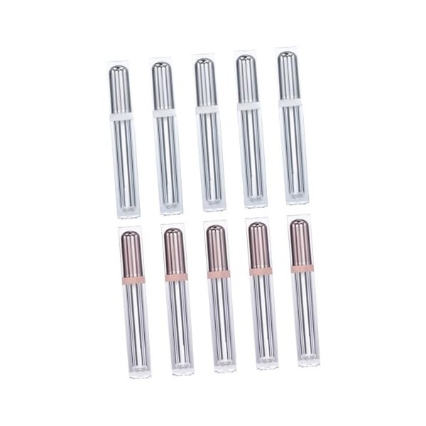 FRCOLOR Lot de 10 mini tubes vides pour lèvres - Gloss transparent - Rechargeable - En plastique