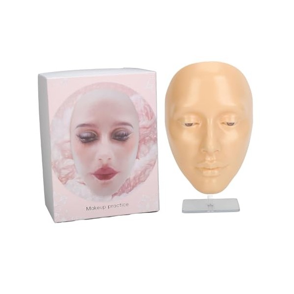 Visage de Mannequin de Pratique de Maquillage, Planche de Pratique de Maquillage en Silicone Réutilisable 5D, Planche de Form