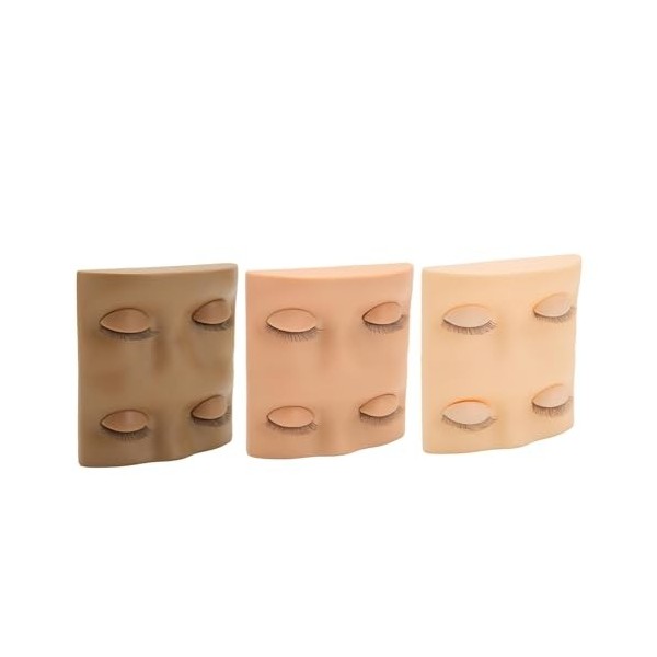 Tête de Mannequin de Pratique des Cils, Tête de Mannequin de Pratique des Cils Portable Durable 3 Pièces pour Salon de beauté