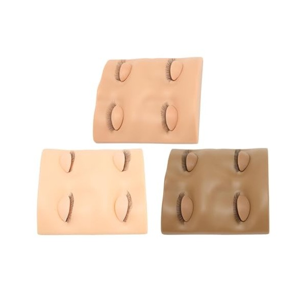 Tête de Mannequin de Pratique des Cils, Tête de Mannequin de Pratique des Cils Résistante à lusure 3 Pièces Simulée Douce Fa