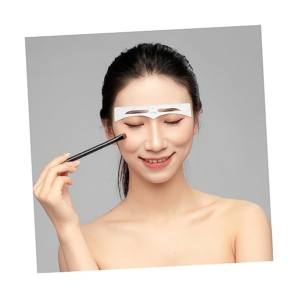 Housoutil 4 Rouleaux Règle De Des Sourcils Moule Lame Rasoir Etiquette Autocollante Accessoire De Maquillage Femme Blanche Au