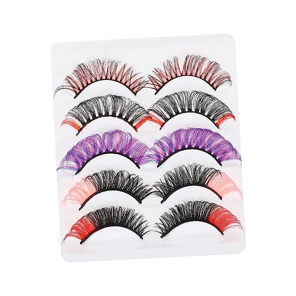 POPETPOP 3 Boîtes De Cils Colorés Cils Complets Cils De Beauté Cils Noirs Réutilisables Cils Cils Vifs Adhésif Imitation 3D E