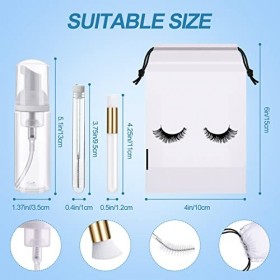 TCJJ Lot de 40 brosses à cils - 10 pinceaux à cils - 10 tubes de brosse à cils - 10 flacons de shampooing pour cils - 10 flac