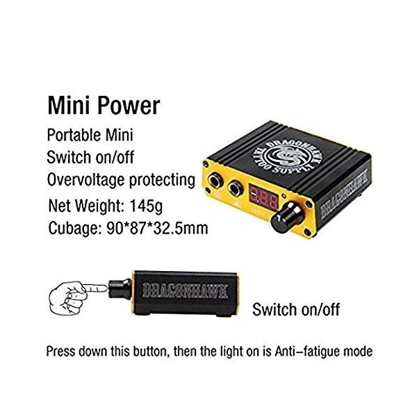 LCD Portable Mini Tattoo Power Supply Clip Cord Foot Pedal Kit P077EUYMX