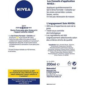 NIVEA Q10 Plus Gel-Crème Fermeté + Cellulite 1 x 200 ml , Gel raffermissant au Q10 et extrait de lotus, Soin anticellulite p