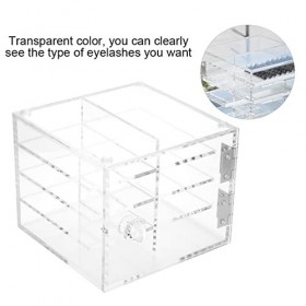 Organiseur de maquillage transparent, boîte de rangement pour extensions de cils, 8 couches, boîte de rangement pour faux cil