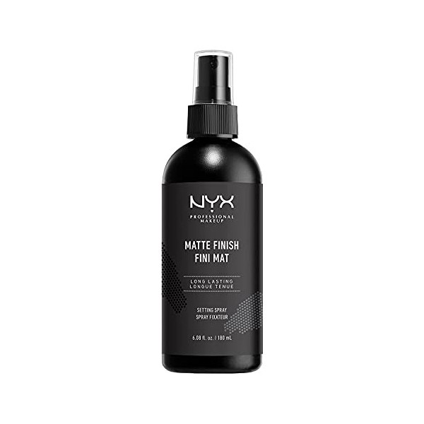 NYX Professional Makeup Spray Fixateur de Maquillage, Tenue Longue Durée, Spray de Finition, Formule Vegan, Fini Mat, Format 