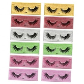 Ipetboom 12 Paires De Faux Cils Ensemble Cils 6D Moelleux Cils Complets Adhésifs Faux Cils Cils Denses Faux Cils Réutilisable