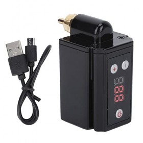 Alimentation de Tatouage, Alimentation Rechargeable par USB Longue Endurance pour Machine à Tatouer avec écran LCD Numérique,