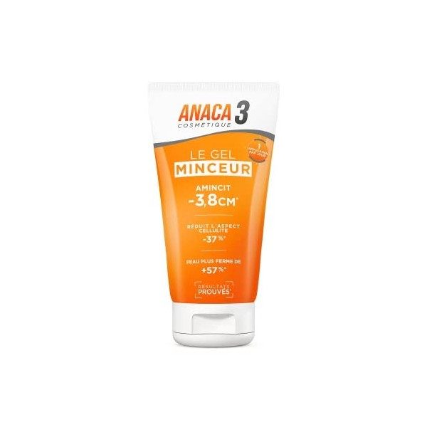 ANACA 3 - Gel Minceur - Triple Action Anticellulite - Amincit & Raffermit La Peau - Caféine, Carnitine & Spiruline - 1 Applic