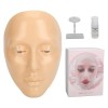 Planche de Pratique de Maquillage pour le Visage, Mannequin en Silicone Réutilisable 5D avec Support et Kit de Maquillage à L