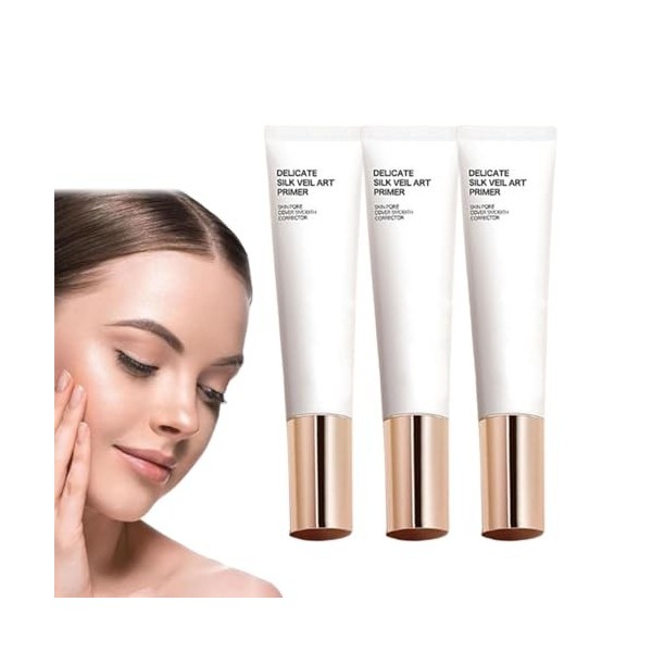 Correcteur lisse pour la couverture des pores de la peau, base artistique en voile de soie délicate, base de pores invisible 