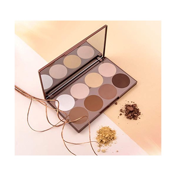 Palette Contouring – Professionnelle en poudre : 8 couleurs dans un seul Kit avec des tonalités pour le contouring, une poudr