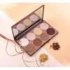 Palette Contouring – Professionnelle en poudre : 8 couleurs dans un seul Kit avec des tonalités pour le contouring, une poudr