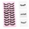 DOITOOL 50 Paires De Faux Cils Cils Denses Cils DArt Cils De Fête Adhésifs Faux Cils Maquillage Doux Cils Cils Cluster Étend