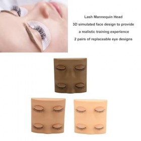 Tête de Poupée de Cils Réutilisable, Facile à Nettoyer, Paupières Amovibles, Fréquemment Utilisées, Douce au Toucher, Tête de