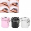 Lot de 3 conteneurs de colle pour extensions de cils - 3 fentes - Charbon actif - Noir - Rose et blanc - 200 ml - Empêche la 