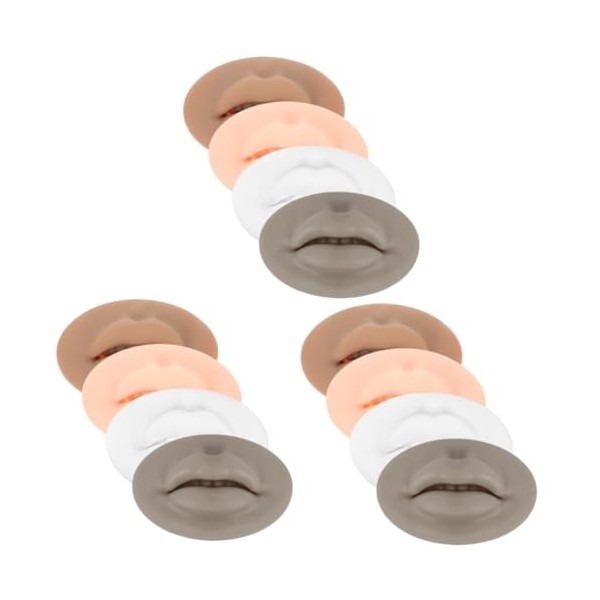 Didiseaon 12 Pièces 3D Module Masque À Lèvres Modèle De Lèvre En Silicone Pratique Peau Peau Des Lèvres Faux Maquillage Fauss