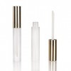 COSIDEA Lot de 50 tubes vides ronds de 10 ml avec couvercle doré pour gloss à lèvres de 9,4 g pour bricolage cosmétique