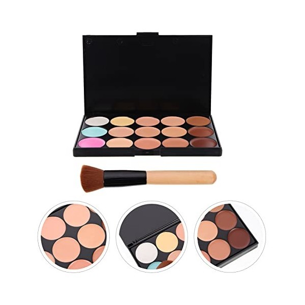 minkissy Ensemble DOutils De Maquillage 6 Pièces Fondations De Maquillage Palette De Crème De Contouring Palette Anti-Cernes