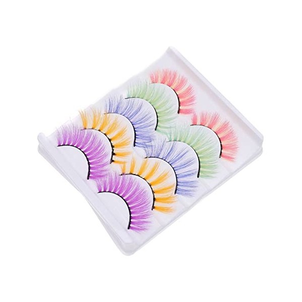 POPETPOP 25 Paires Faux Cils Colorés Déguisements Dhalloween Cils Femmes Fournitures Dextension De Cils Cil De Costume Cils