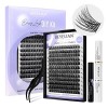 BEYELIAN Kit Faux Cils Individuel Kit 168 Pcs C Curl DIY Cluster Lashes kit extension cils pour usage personnel à la maison 