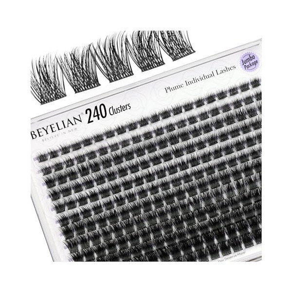 BEYELIAN Kit Faux Cils Individuel Kit 168 Pcs C Curl DIY Cluster Lashes kit extension cils pour usage personnel à la maison 