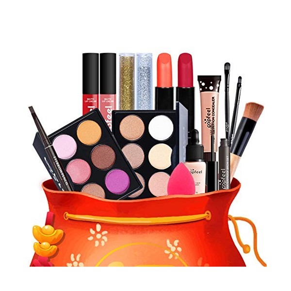 RoseFlower Coffret Maquillage Femme Makeup Kit avec Palette de Fard à Paupières Yeux Maquillage Cosmetics Palettes de Maquill