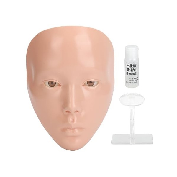 Visage de Pratique de Maquillage, Planche de Pratique de Maquillage en Silicone, Ensemble de Visage de Pratique Cosmétique 5D