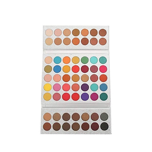 Palette de maquillage 63 couleurs Sweatproof Matte & Shimmer Pearlescent Matte Eyeshadow Eye Cosmetics Highly Pigmented Makeu