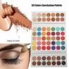 Palette de maquillage 63 couleurs Sweatproof Matte & Shimmer Pearlescent Matte Eyeshadow Eye Cosmetics Highly Pigmented Makeu