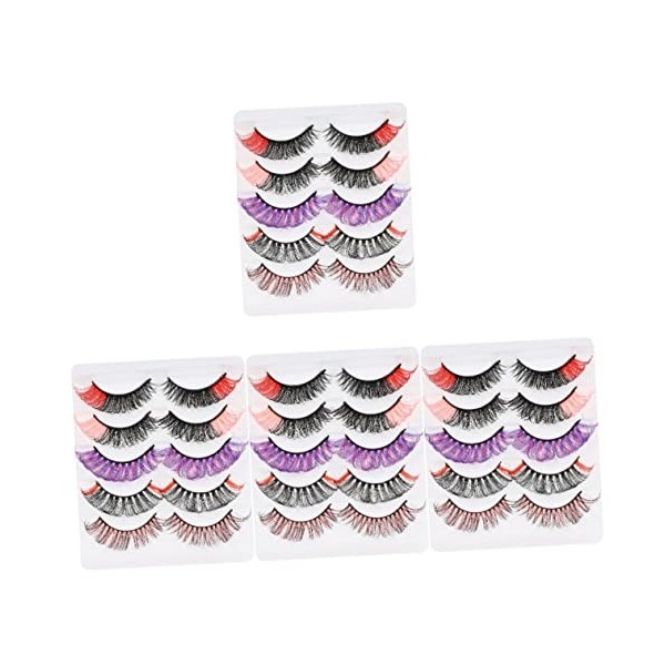 DOITOOL 4 Boîtes De Cils Colorés Faux Cils Colorés Cils De Cosplay Colorés Cils De Maquillage Pour Femmes Cils Colorés Cils L