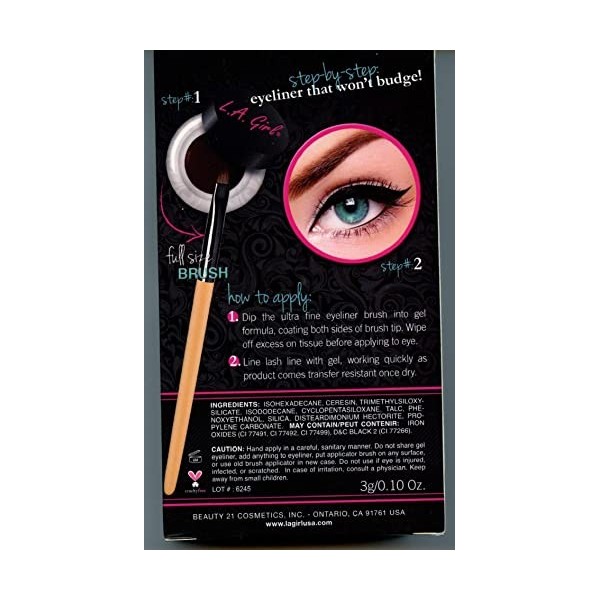 LA GIRL Gel Liner Kit - Dark Brown