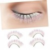 Housoutil 15 Paires De Faux Cils Colorés Cils DHalloween Faux Cils Colorés Dramatiques Cils Supérieurs Inférieurs Extensions