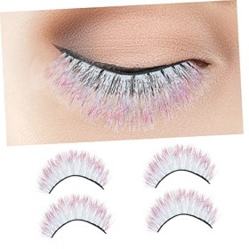 Didiseaon 20 Paires De Faux Cils Colorés Faux Cils De Fête Faux Cils Faux Cils Colorés Faux Cils Réutilisables Cils Colorés M