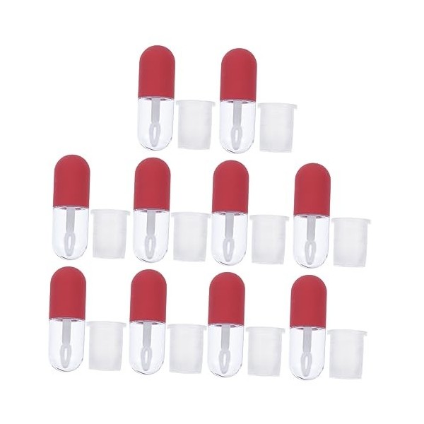 FRCOLOR 30 Pcs Tube Vide De Brillant À Lèvres Tube De Brillant À Lèvres En Forme De Capsule Rouge À Lèvres Givré Mini Rouge À