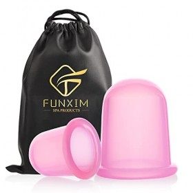 Funxim Ventouse Anti Cellulite Minceur, Silicone Médicale, Hypoallergénique, Simple dutilisation - Limiter 15 minutes par jo