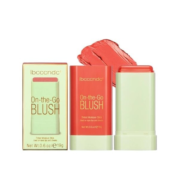 Rouge à joues et lèvres waterproof - Formule crème longue durée - Lisse et crémeuse 03 Coral Orange 